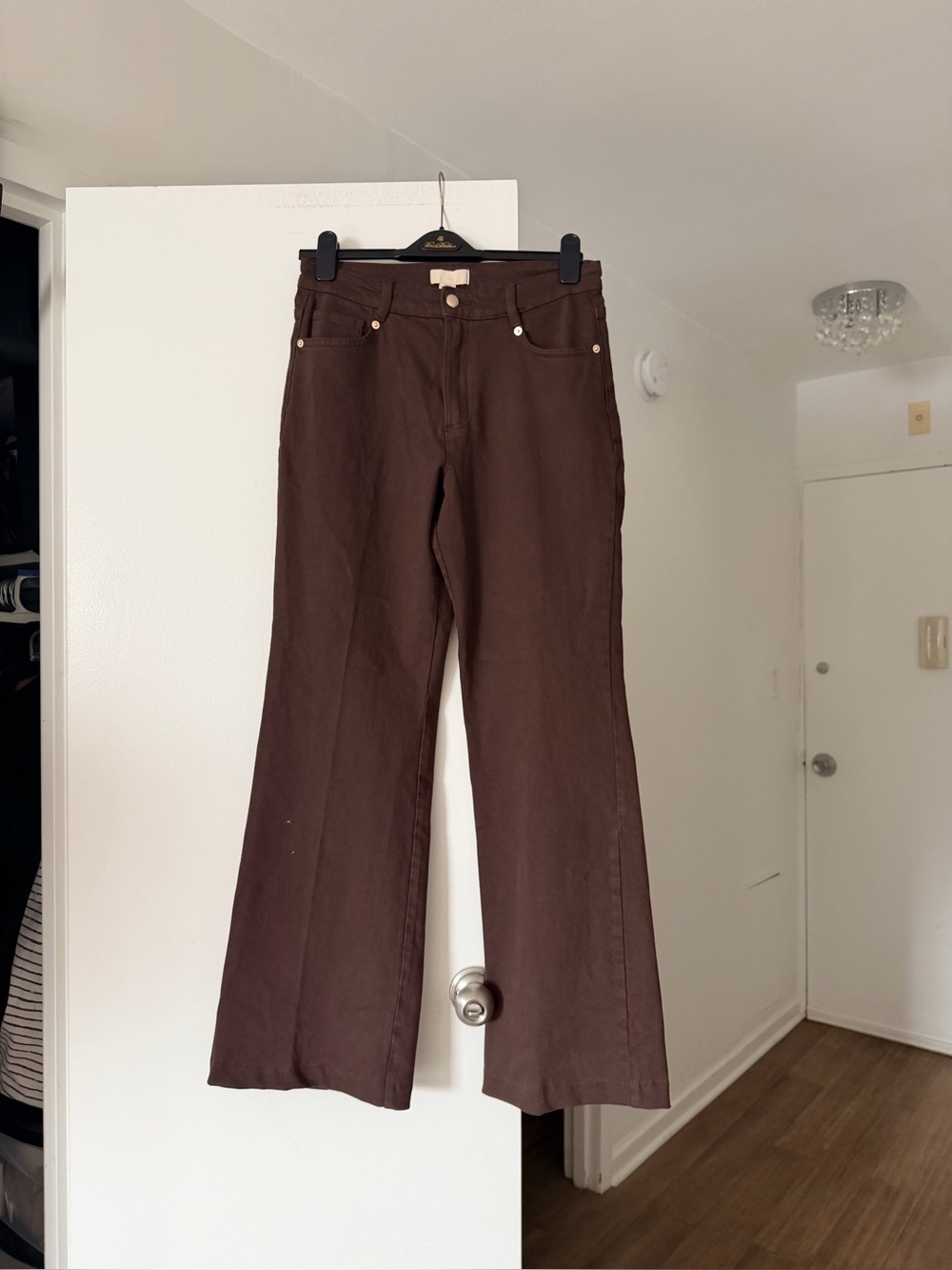 H&M Bootcut Twill Pants Dark Brown 6